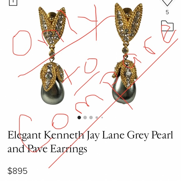 FORMAL EARRINGS SpecialOccasion, Style Duplication of GreyPearl & Pave’ Earrings - Picture 9 of 10